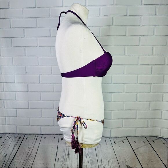 NWT Purple Floral Fringe Cheeky Bikini - Size Small - Picture 8 of 16